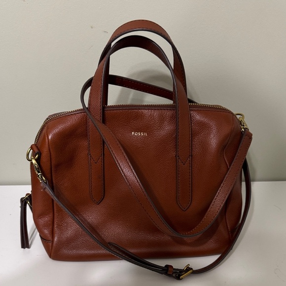 Fossil Sydney Satchel - brick red/brown color - Picture 1 of 13
